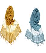 Multicolor Designer Hand Work String Studed Stole ( Set Of 2 Hijab)