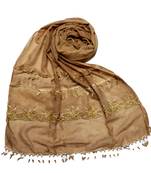 Brown Triple Boder String Studed Stole