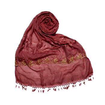 Maroon Triple Boder String Studed Stole 1