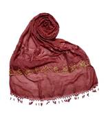 Maroon Triple Boder String Studed Stole
