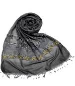 Grey Triple Boder String Studed Stole