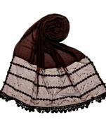 Brown Designer Golden Beat'S Studed Cotton Stole