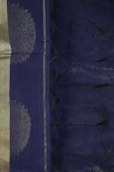 Blue Handloom Cotton Silk saree with blouse