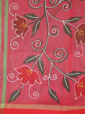 Green Handloom Cotton saree with blouse 3