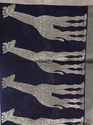 Black Handloom Cotton Silk Saree With Blouse 3