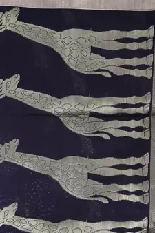 Black Handloom Cotton Silk Saree With Blouse