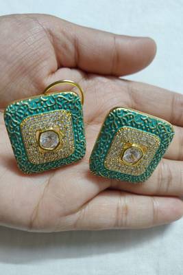 Gold crystal earrings 2