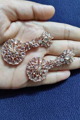 Gold swarovski crystal earrings 1
