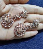 Gold swarovski crystal earrings