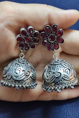 Pink ruby Jhumkas 1