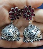 Pink ruby Jhumkas