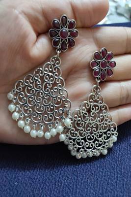 Pink ruby  earrings 1