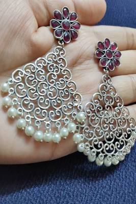 Pink ruby  earrings 2