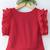 Red plain georgette kids-tops