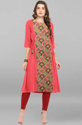 Janasya Multicolor printed crepe ethnic-kurtis 1