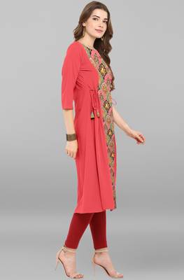 Janasya Multicolor printed crepe ethnic-kurtis 4