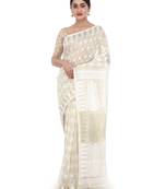 White Women Soft Dhakai Jamdani Saree
