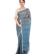 Grey Women Soft Dhakai Jamdani Saree