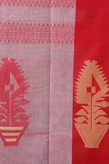 Grey Handloom Cotton Saree With Blouse