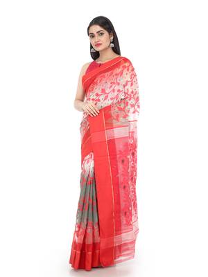 Multicolor Women Soft Dhakai Jamdani Saree 1