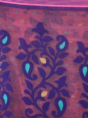 Pink Women Soft Dhakai Jamdani Saree 3