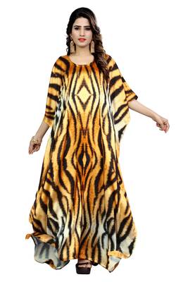 Multicolor Printed Satin Islamic-Kaftans 4
