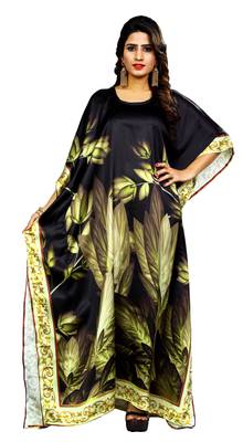 Multicolor Printed Satin Islamic-Kaftans 1