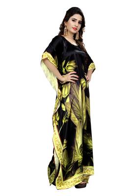 Multicolor Printed Satin Islamic-Kaftans 2
