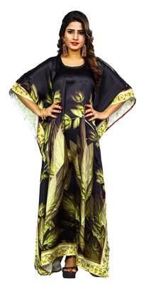 Multicolor Printed Satin Islamic-Kaftans 4
