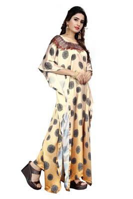 Multicolor Printed Satin Islamic-Kaftans 2