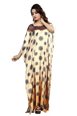Multicolor Printed Satin Islamic-Kaftans 3