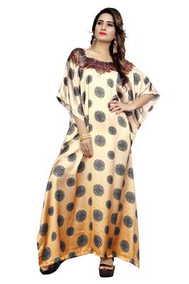 Multicolor Printed Satin Islamic-Kaftans 4