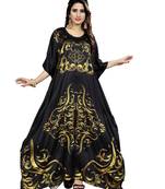 Black Printed Satin Islamic-Kaftans