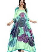 Multicolor Printed Satin Islamic-Kaftans
