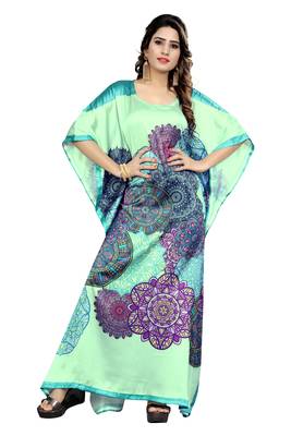 Multicolor Printed Satin Islamic-Kaftans 3