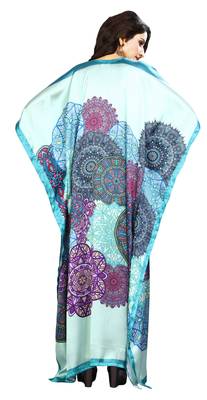 Multicolor Printed Satin Islamic-Kaftans 5