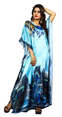 Multicolor Printed Satin Islamic-Kaftans 2