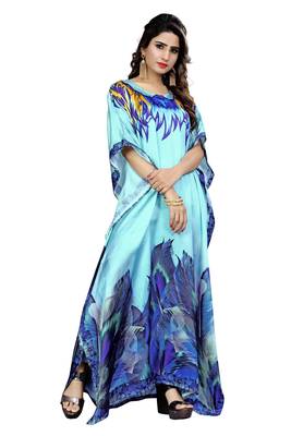 Multicolor Printed Satin Islamic-Kaftans 3