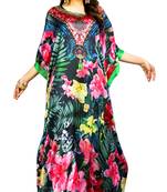 Multicolor Printed Satin Islamic-Kaftans