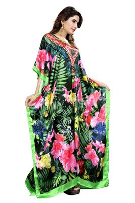Multicolor Printed Satin Islamic-Kaftans 2