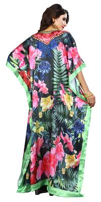 Multicolor Printed Satin Islamic-Kaftans 5