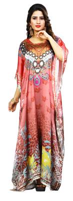 Multicolor Printed Satin Islamic-Kaftans 1