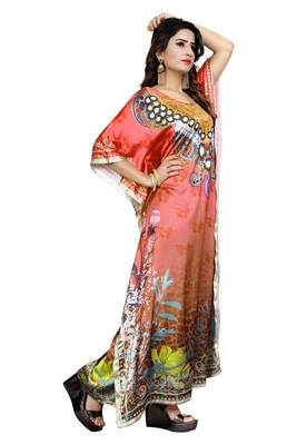 Multicolor Printed Satin Islamic-Kaftans 2
