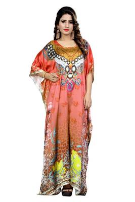 Multicolor Printed Satin Islamic-Kaftans 3