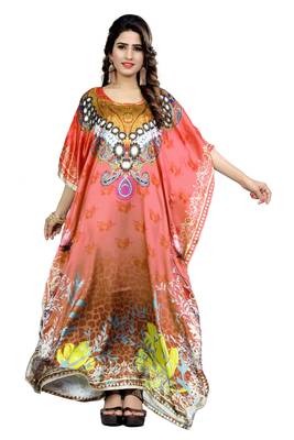 Multicolor Printed Satin Islamic-Kaftans 4