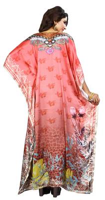 Multicolor Printed Satin Islamic-Kaftans 5