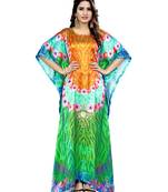 Multicolor Printed Satin Islamic-Kaftans