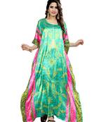 Multicolor Printed Satin Islamic-Kaftans