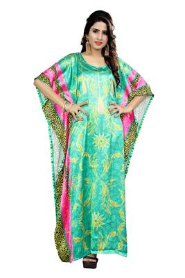 Multicolor Printed Satin Islamic-Kaftans 3