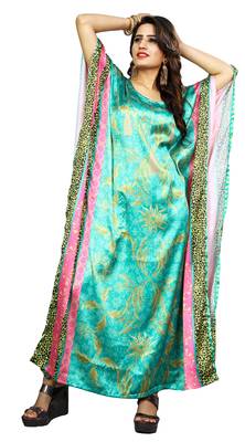 Multicolor Printed Satin Islamic-Kaftans 4